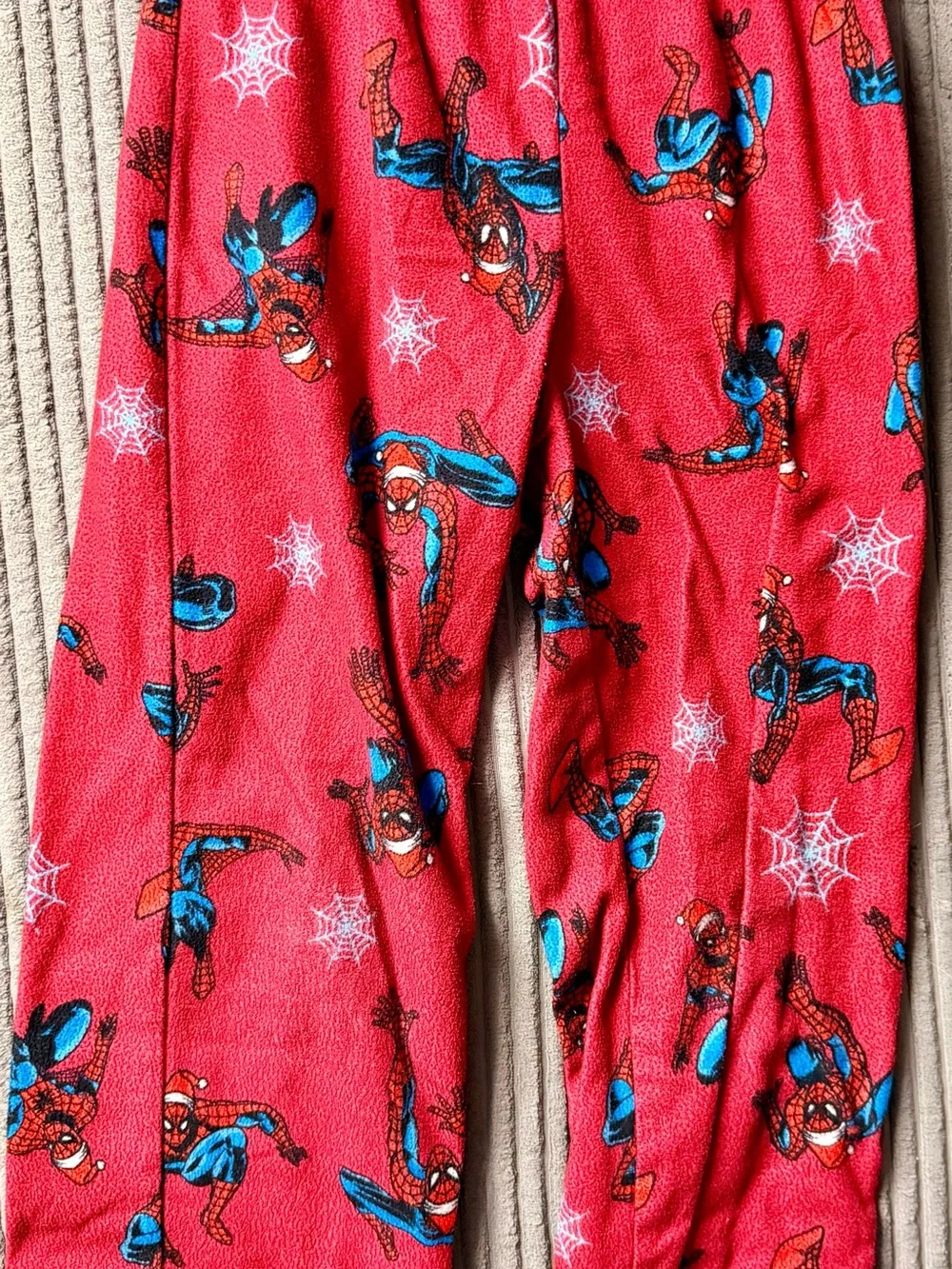 Marvel Red Spider-Man Fleece Pajama Bottoms with Blue Accents